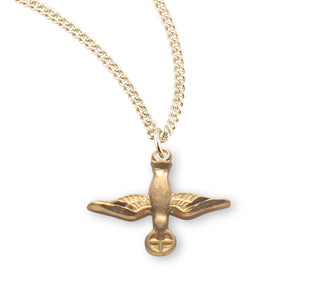 1 2 Inch Gold Over Sterling Silver Holy Spirit Medal With 18 Inch Chain