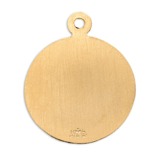 Gold over Sterling Silver Round Shaped Guardian Angel Medal