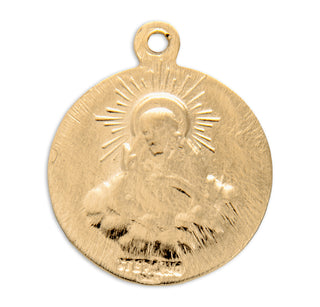 5/8-inch Gold Over Sterling Silver St. Therese The Little Flower Medal with 18-inch Chain