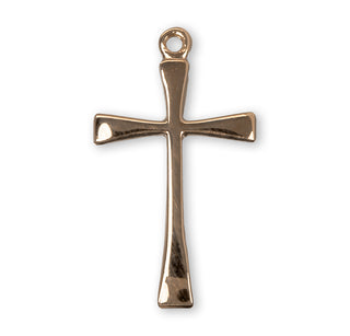 7/8-inch Gold Over Sterling Silver Cross with 18-inch Chain