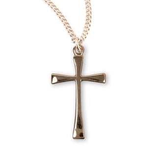 7 8 Inch Gold Over Sterling Silver Cross With 18 Inch Chain