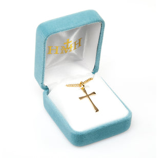 7/8-inch Gold Over Sterling Silver Cross with 18-inch Chain