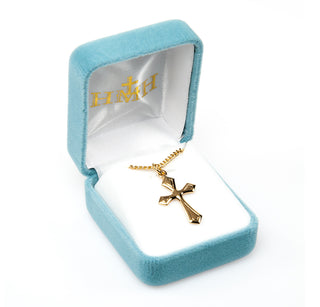 1-inch Gold Over Sterling Silver Cross with 18-inch Chain