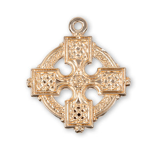 Gold Over Sterling Silver Irish Celtic Cross