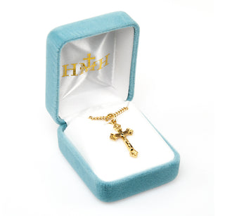1-inch Gold Over Sterling Silver Crucifix with 18-inch Chain