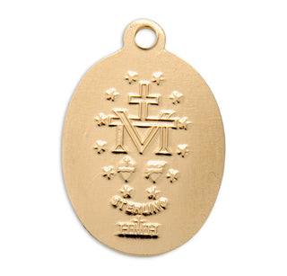 Gold Sterling Silver Oval Miraculous Medal