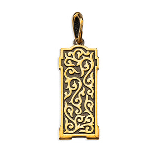 Sterling Silver Two-Tone Mother of God Pendant with Gold Plated Edge