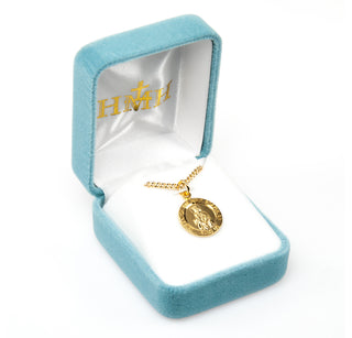 Holy Scapular Round Double Sided Gold Over Sterling Silver Medal