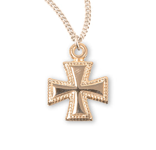 5 8 Inch Gold Over Sterling Silver Cross With 18 Inch Chain