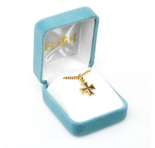 5/8-inch Gold Over Sterling Silver Cross with 18-inch Chain