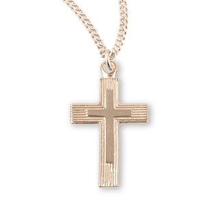 3 4 Inch Gold Over Sterling Silver Cross With 18 Inch Chain