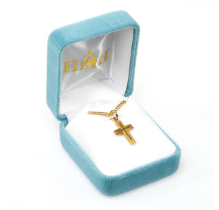 3/4-inch Gold Over Sterling Silver Cross with 18-inch Chain
