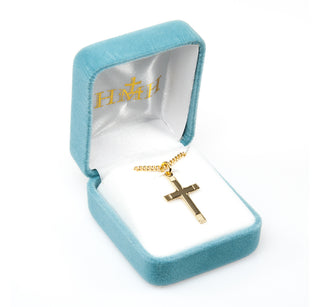 1-inch Gold Over Sterling Silver Cross with 18-inch Chain