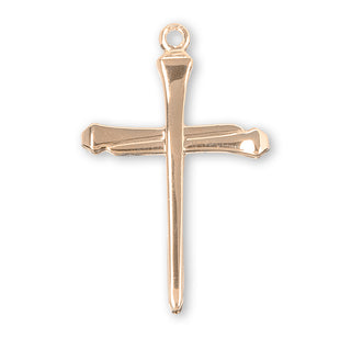 Gold Over Sterling Silver Nail Cross