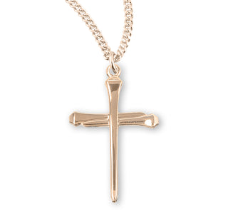 Gold Over Sterling Silver Nail Cross