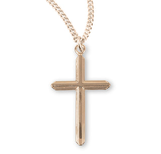 1 1 2 Inch Gold Over Sterling Silver Inlay Cross With 20 Inch Chain And Box
