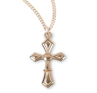 1 Inch Gold Over Sterling Silver Cross With Chalice18 Inch Chain