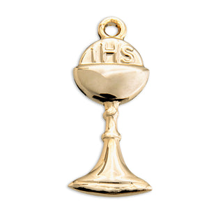 13/16-inch Gold Over Sterling Silver Chalice Pendant with 18-inch Chain