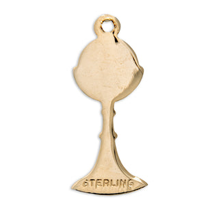 13/16-inch Gold Over Sterling Silver Chalice Pendant with 18-inch Chain