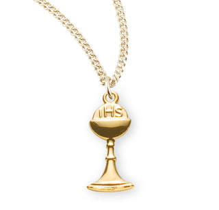 13 16 Inch Gold Over Sterling Silver Chalice Pendant With 18 Inch Chain