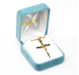 1 3/8-inch Gold Over Sterling Silver Nail Crucifix with 18-inch Chain