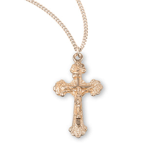1 1 8 Inch Gold Over Sterling Silver Crucifix With 18 Inch Chain 1