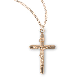 1 Inch Gold Over Sterling Silver Crucifix With 18 Inch Chain 7
