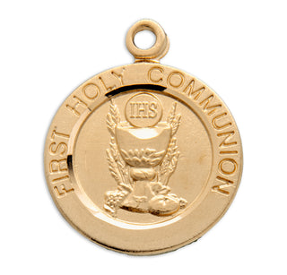 Gold Over Sterling Silver First Holy Communion Pendant
