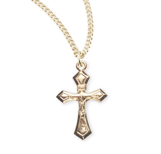 1 Inch Gold Over Sterling Silver Crucifix With 18 Inch Chain 8