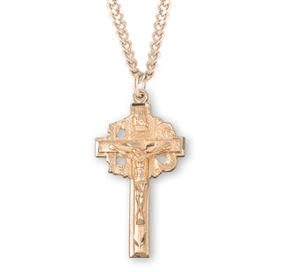 1 3 8 Inch Gold Over Sterling Silver Crucifix With 24 Inch Chain