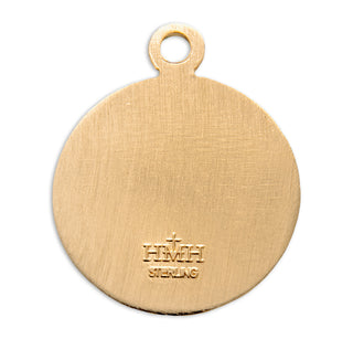 Patron Saint Joseph Round Gold Over Sterling Silver Medal