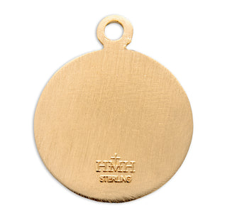 Gold over Sterling Silver Round Shaped St. Therese Medal