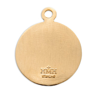Gold over Sterling Silver Round Shaped St. Christopher Medal