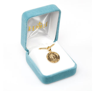 Gold over Sterling Silver Round Shaped St. Christopher Medal