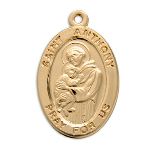 Gold Over Sterling Silver St. Anthony Medal