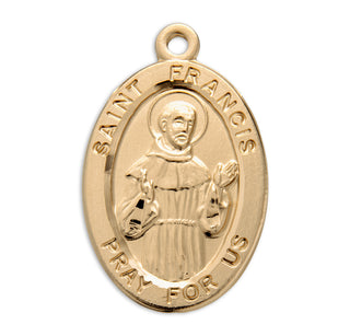 Gold Over Sterling Silver St. Francis Medal