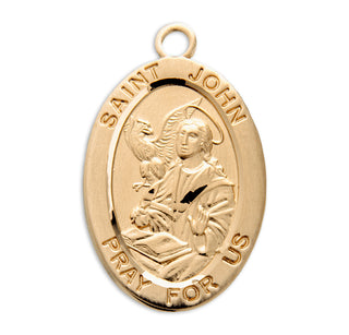 Patron Saint John the EvAngelist Oval Sterling Silver Medal