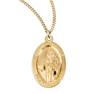 Patron Saint Thomas Oval Gold Over Sterling Silver Medal