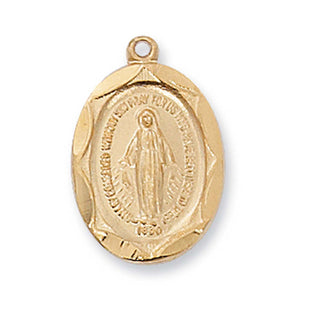 Gold Tone-plated Pewter Miraculous Pendant