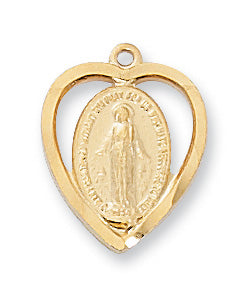 Gold-tone plated Pewter Miraculous Pendant