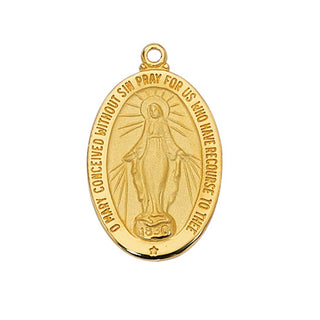 Gold Tone-plated Pewter Miraculous Pendant 