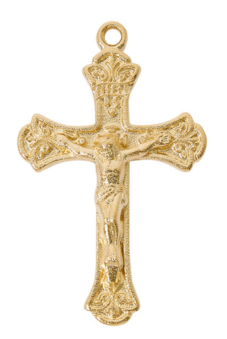 Gold Tone-plated Pewter Crucifix Pendant