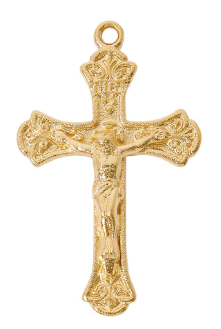 Gold Tone-plated Pewter Crucifix Pendant
