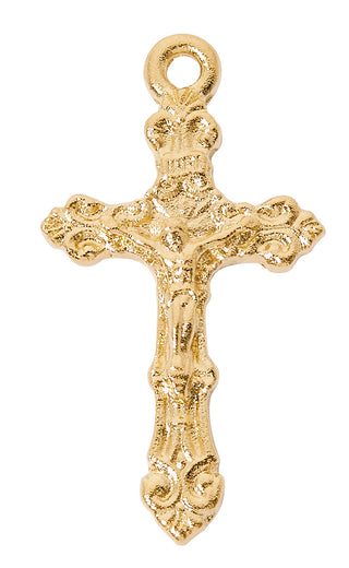 Gold Tone-plated Pewter Crucifix Pendant 