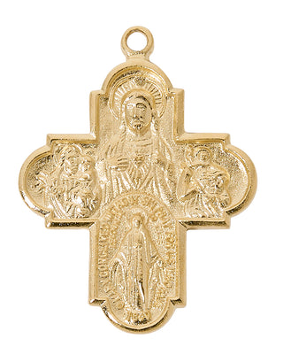 Gold Tone-plated Pewter 4Way Pendant