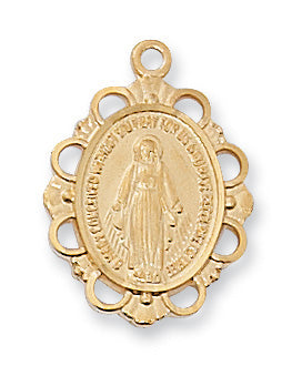 Gold-tone plated Pewter Miraculous Pendant