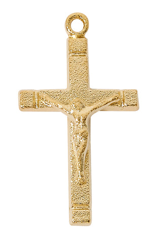 Gold Tone-plated Pewter Crucifix Pendant 