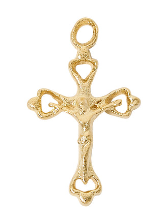 Gold Tone-plated Pewter Crucifix Pendant 
