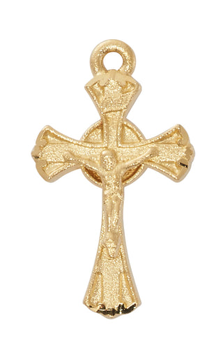 Gold Tone-plated Pewter Two Tone Crucifix Pendant