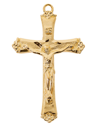 Gold Tone-plated Pewter Two Tone Crucifix Pendant